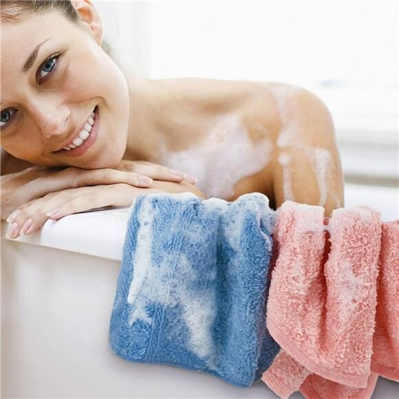 6 Pack Cotton Face Washcloths Soft Absorbent Reusable Bath Towel Set 13x13 - Picture 2 of 7